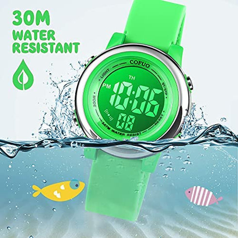 Kids Digital Sport Waterproof Watch for Girls Boys, Kid Sports Outdoor LED Electrical Watches with Luminous Alarm Stopwatch Child Wristwatch