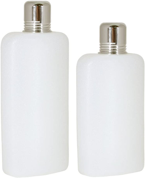 True Rogue Plastic Flask, 16 Ounce Hidden Flask for Liquor, Travel Liquor Flask, Cruise Flask for Liquor, White, Set of 1
