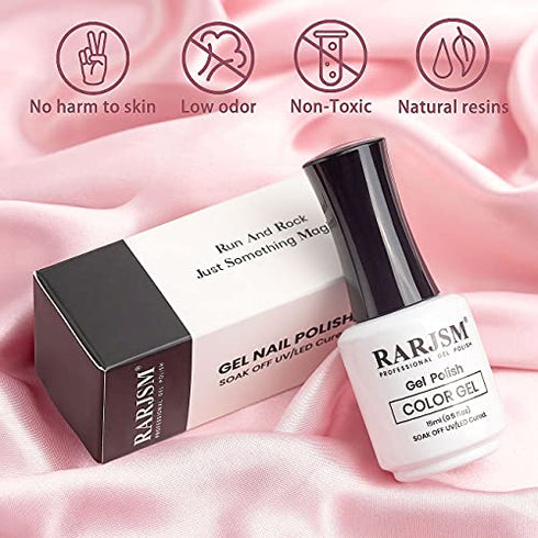 RARJSM Translucent Sheer Pink Gel Nail Polish LED UV Gel Soak Off Clear Pink French Manicure Nude Pink Jelly Nail Gel Polish Varnish Curing Requires 1pcs 15ml for Home Salon Nail Art DIY