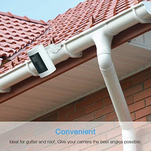 HOLACA Gutter Mount for Ring Stick Up Cam Plug-in HD Security Camera and Ring Stick Up Cam Battery HD Security Camera-Weatherproof-Give a Perfect Angle for Your Ring Stick Up Cam(3rd)