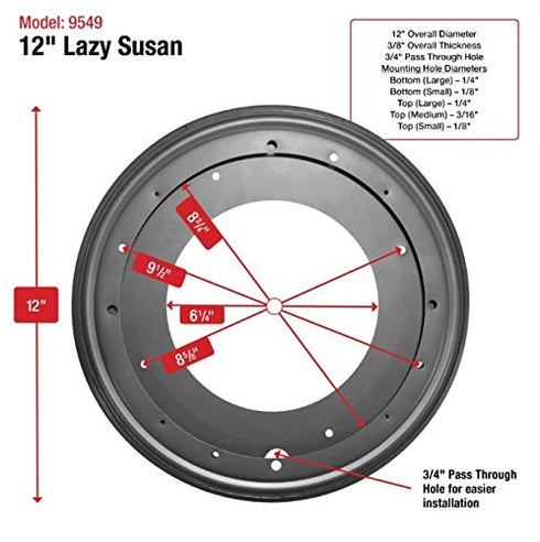 Shepherd Hardware 9549 12-Inch Lazy Susan, 1000-Lb Load Capacity