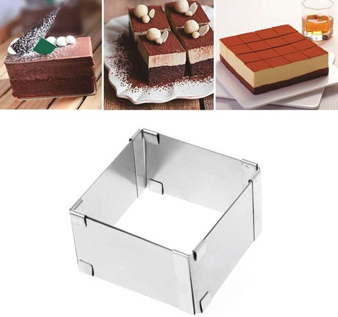Utoolmart Stainless Steel Adjustable Square Cake Ring Mold,6 to 11 Inch Cake Mousse Mold for Baking 1Pcs,Gifts for Christmas