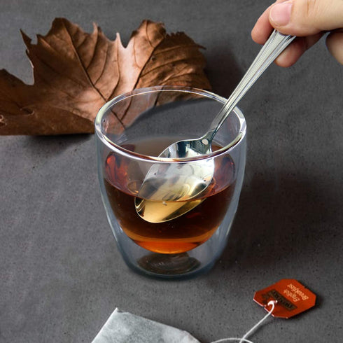 HISSF Teaspoons Stainless Steel 18/0 Tea Spoons 6 Pcs, 6.29 Inches For Home, Kitchen Restaurant, Dishwasher Safe, Slilver