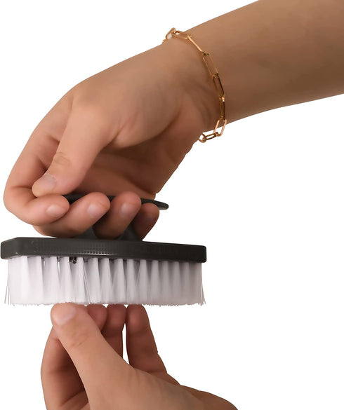 Superio Nail Brush Set (3 Pack) Cleaner with Handle - Durable Brush Scrubber to Clean Toes, Fingernails, Hand Scrubber All Surface Cleaning, Heavy Duty Scrub Brush Stiff Bristles, Easy to Hold (Grey)