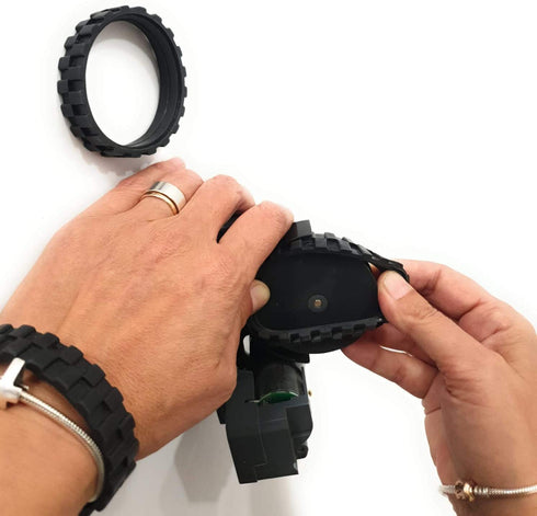 Tires for IROBOT ROOMBA Wheels Series 500, 600, 700, 800, 900 e5 e6 i7 (Pack of 2) Anti-slip, Great Adhesion and Easy Assembly. (Black)