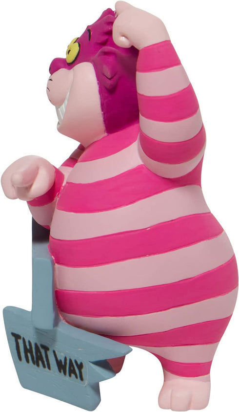 Enesco Alice in Wonderland Disney Showcase Cheshire Cat This Way Miniature Figurine, 3.35 Inch, Multicolor