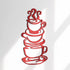 Coffee Cup Metal Wall Art, Farmhouse Kitchen Restaurant Decor Coffee Bar Sign, Red
