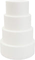 Round Foam Cake Dummy Set, 4 Tiers for Display, Arts and Crafts (White)