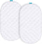 Bassinet Mattress Pad Cover Compatible with Delta Children Deluxe Sweet Beginnings Bedside Bassinet, Waterproof Mattress Protector, 2 Pack, Bamboo Surface