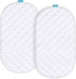 Bassinet Mattress Pad Cover Compatible with Delta Children Deluxe Sweet Beginnings Bedside Bassinet, Waterproof Mattress Protector, 2 Pack, Bamboo Surface