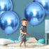 10 Pieces 18 Inch Metallic Balloons Shiny Latex Balloons for Birthday Wedding Party Decoration (Blue)