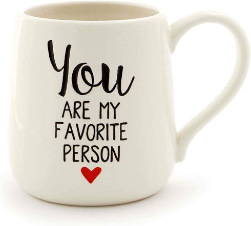 Enesco Our Name is Mud œFavorite Person? Stoneware Engraved Coffee Mug, 1 Count (Pack of 1), White