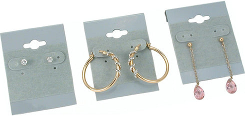 100 Gray Hanging Earring Cards 2 Inch Jewelry Display