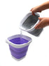 SAMMART 2.6L (0.68 Gallon) Super Mini Sqare Collapsible Plastic Bucket - Foldable Square Tub - Portable Fishing Water Pail - Space Saving Outdoor Waterpot (1, Grey)
