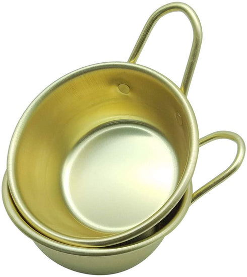 GARASANI Korean Traditional Wine Bowls, Korean Wine Bowl, Hiking Soup Dish, Aluminum, Yellow (4.7 inches)