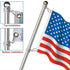 BonyTek 2 Pack Aluminum Alloy Flag Pole Rings, 360 Degree Rotating Flagpole Flag Mounting Rings Spinning Flag Pole Kit with Carabiner for 0.75-1.00 Inch Diameter Flagpole (Φ 1 inch, Silver)