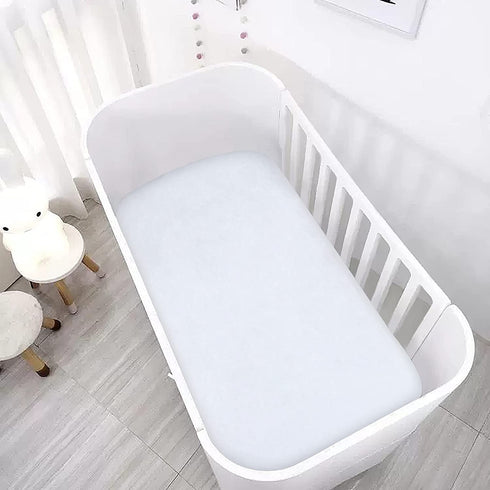 Satin Crib Sheet, Soft & Silky Fitted Crib Mattress Sheet (52"x28"x8") for Boys and Girls, Great for Baby with Hair and Skin, White