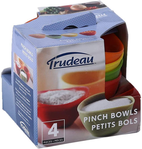 Trudeau Silicone, Set of 4 Pinch Bowls, 3-1/2 by 3-1/2, Multicolor
