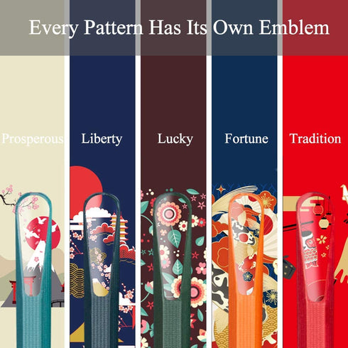 SUPJOYES 5 Pairs Fiberglass Chopsticks - Reusable Japanese Chopsticks Dishwasher Safe, Colorful Chopsticks Gift Set with Different Asian Pattern, Non-Slip Chop Sticks