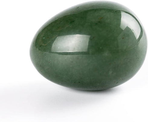 Green Aventurine 4030mm Eggs with Wood Stand Stone Carved Natural Gemstone Bell Chakra Healing Crystal Reiki Crafts Free Pouch (Green Aventurine)