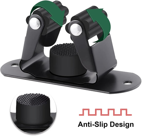 HYRIXDIRECT Mop and Broom Holder Wall Mount Heavy Duty Stainless Steel Wall Mounted Broom Organizer Laundry Room Home Garden Garage Storage and Organization Rack (Black)