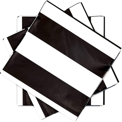 Plastic Tablecloth for Birthday Party, Black and White Stripes (54 x 108 in, 3 Pack)