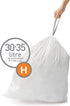 simplehuman Code H Custom Fit Drawstring Trash Bags in Dispenser Packs, 30-35 Liter / 8-9.2 Gallon, White 60 Liners