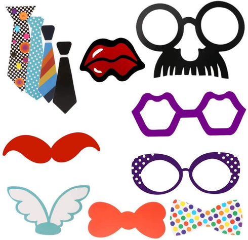 Kissral Photo Booth Props, 89 Pieces Funny Selfie Props with Sticks Costume Dress Up Accessories Photo Posing Props for Southwestern Party, Carnival Party, Wedding, Birthday Party