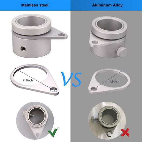 BonyTek 2 Pack Aluminum Alloy Flag Pole Rings, 360 Degree Rotating Flagpole Flag Mounting Rings Spinning Flag Pole Kit with Carabiner for 0.75-1.00 Inch Diameter Flagpole (Φ 1 inch, Silver)