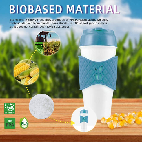 Tumbler丨 Travel Coffee mugs Fast Flow BPA Free Non-Toxic Water bottle with Leak Proof Flip Top Lid Silicone Sleeve and Wide Mouth To Go Coffee Cup Blue 11Oz