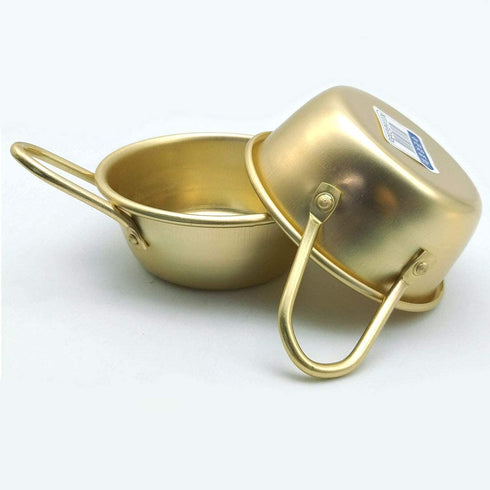 GARASANI Korean Traditional Wine Bowls, Korean Wine Bowl, Hiking Soup Dish, Aluminum, Yellow (4.7 inches)