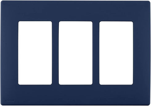 Leviton REWP3-RN Renu Three-Gang Screwless Snap-On Wallplate, Rich Navy