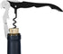 True TrueTap Soft Touch Black Double Hinged Waiters Corkscrew, Stainless Steel Wine Key with Foil Cutter