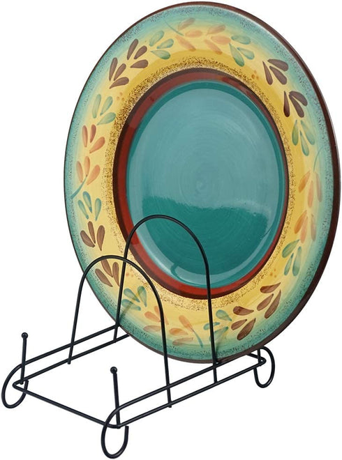 Artliving 3-Tier Metal Scrollwork Dish Rack Plate Rack Display Stand Holder Cabinet Organizer Set of 2