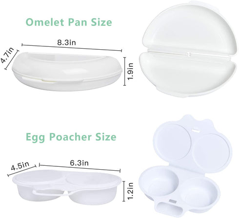 Easy Egg Breakfast Set Akamino Microwave Omelet Pan and Egg Poacher - BPA Free Egg Maker Easy to Use and Non-Stick Breakfast Egg Cookware
