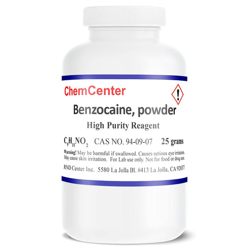 Benzocaine, Ultra Pure, Fine Crystalline Powder, 25 grams