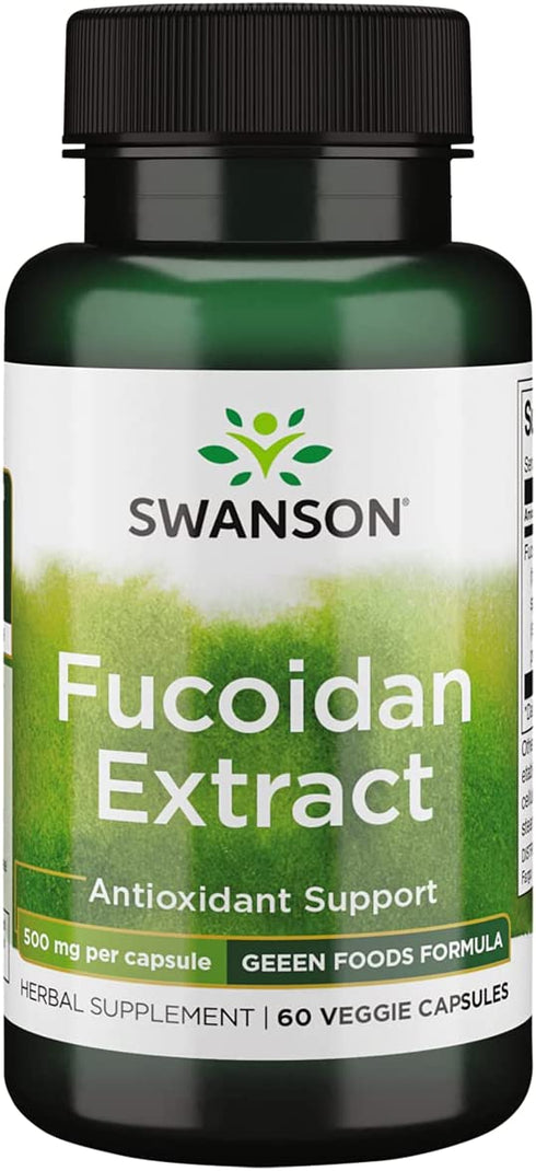 Swanson Maximum Strength Fucoidan Extract - Herbal Supplement Promoting Immune System Function - Natural Formula Supporting Overall Health - (60 Veggie Capsules, 500mg Each)