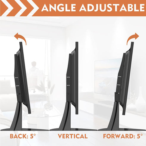 Hemudu Universal Table Top TV Stand Base VESA Pedestal Mount TV Legs for 27 inch to 55 inch LCD LED Plasma Flat Screen TVs with Cable Management and Height Adjustment tv Legs,Holds up to 125lbs