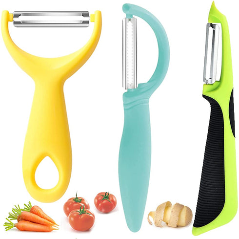 Vegetable Potato Peelers for Kitchen, Fruit Carrot Zucchini Cucumber Apple Peeler, Good Grip Veggie Peeler Makes Peeling Very Easy, Upgraded Stainless Steel Blades I and Y peeler