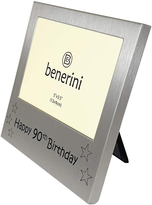 Shudehill Giftware Happy 90th Birthday Photo Picture Frame - 5 x 3.5 Inches - Unique Gift Idea Keepsake