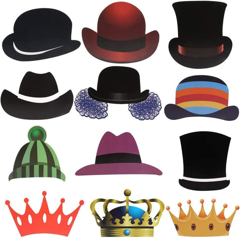 Kissral Photo Booth Props, 89 Pieces Funny Selfie Props with Sticks Costume Dress Up Accessories Photo Posing Props for Southwestern Party, Carnival Party, Wedding, Birthday Party