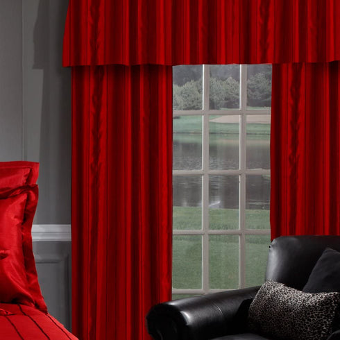 Veratex The Braxton Collection Contemporary Style 100% Polyester Construction Living Room Grommet Style Fastener Window Valance, Merlot