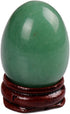 Green Aventurine 4030mm Eggs with Wood Stand Stone Carved Natural Gemstone Bell Chakra Healing Crystal Reiki Crafts Free Pouch (Green Aventurine)