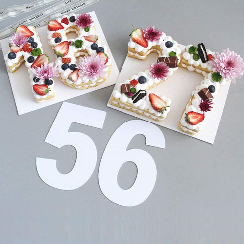 RAYNAG 0-8 Number Cake Stencils Flat Plastic Templates Cutting Number Mold 12 Inch Numerical Stencils for DIY Numbers Cakes/Cookies