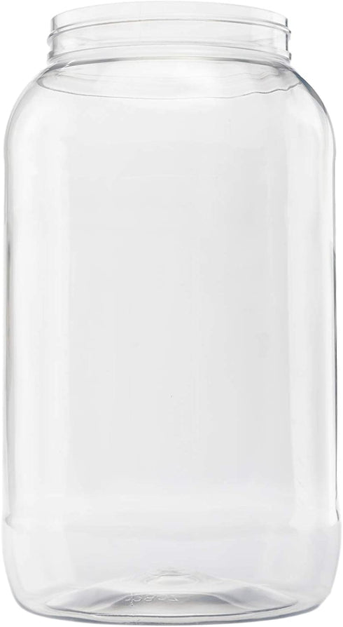 CLEARVIEW CONTAINERS 128 OZ Jar with Lid - Clear Plastic Jar with lid Leak proof Fresh seal lined ribbed cap Gallon Storage Container - 1 Pack