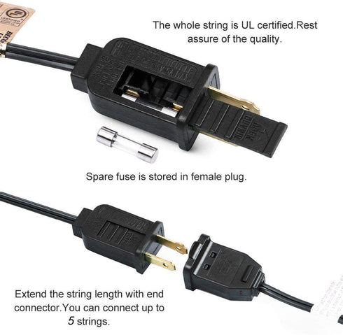 SkrLights Outdoor Patio String Lights,10Ft Edison Bulb String Lights for Patio Garden Porch Backyard Party Deck Yard(Plus 1 Extra Bulbs)-Black