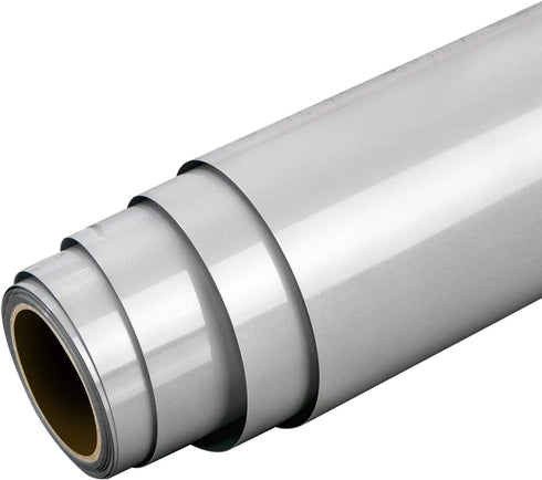 HTVRONT Reflective Heat Transfer Vinyl HTV Roll: 12"x10' Silver Iron On Vinyl Roll for T-Shirt (Light Grey)