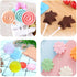 BAKER DEPOT Silicone chocolate Lollipop Mold with 6 Holes, Double Heart, Star, Small Flower, Smile Face, Round, Etc, Design, Set of 5