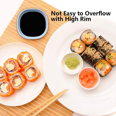 6PCS 4.5 OZ Wheat Straw Small Dessert Bowls, Stacked Pinch Bowls, Bamboo Fiber Mini Prep Bowls, Unbreakable Dipping Saucers for Side Dishes, Seasoning, Snack, Appetizer (Blue)