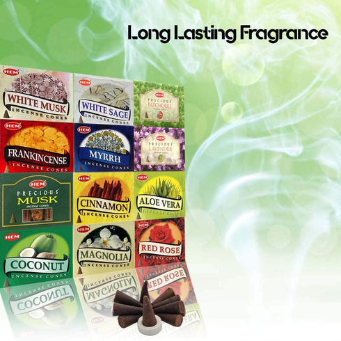 Hem 12 Assorted Boxes of Incense Cones, 12 X 10 (120 total)